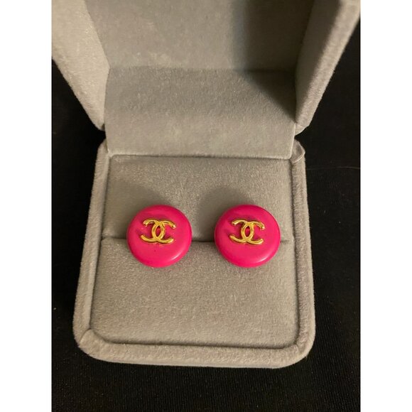 Authentic Vintage Chanel Button Earrings (Upcycled) | Handmade on 14K Gold-Fille - Picture 8 of 8